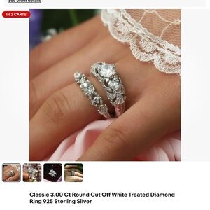 Sterling Silver Diamond Ring Set